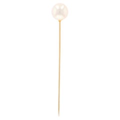 Épingle vintage solitaire Akoya en or jaune 14 carats