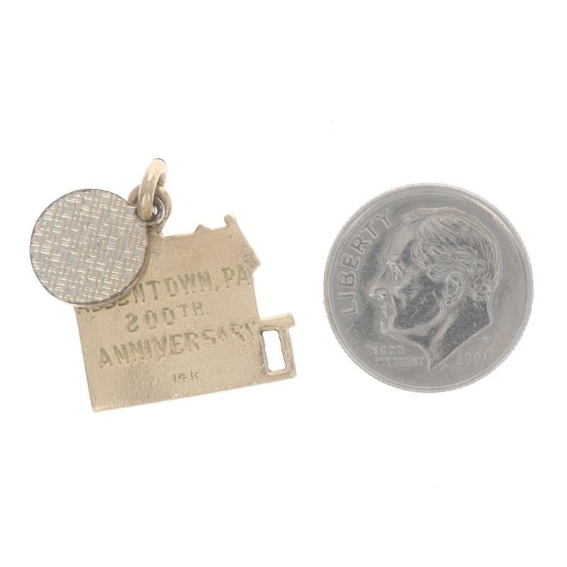 Gelbgold Allentown, Pennsylvania 200. Jahrestag-Anhänger aus Gelbgold - 14k niederländischer Liebe Hex 1