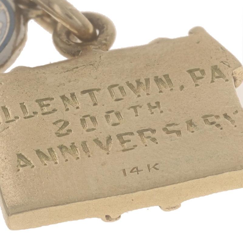 Gelbgold Allentown, Pennsylvania 200. Jahrestag-Anhänger aus Gelbgold - 14k niederländischer Liebe Hex 2