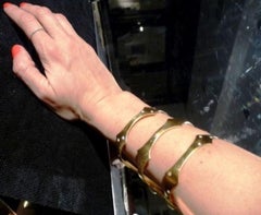 Yellow Gold Amazon Cuff Bangle Bracelet