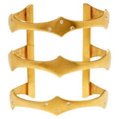 Yellow Gold Amazon Cuff Bangle Bracelet
