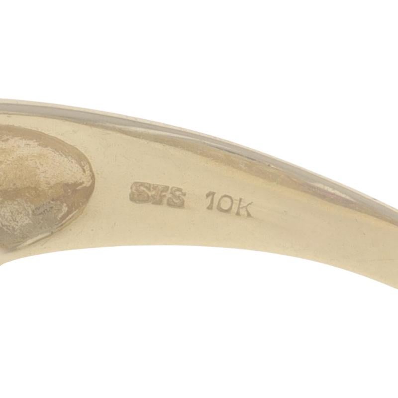 Bague en or jaune améthyste diamant 10k damier ovale 3.38ctw en vente 2