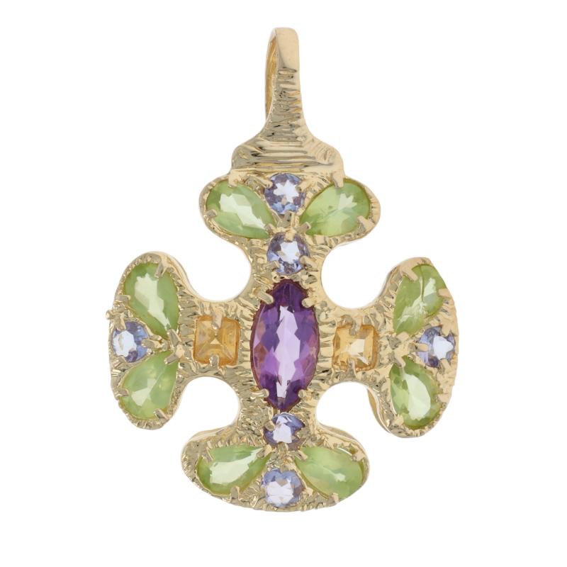 Metallgehalt: 14k Gelbgold

Informationen zu Stein

Natürlicher Amethyst
Karat(e): .50ct
Schliff: Marquise

Natürlicher Citrin
Behandlung: Heizung
Karat(e): .20ctw
Schnitt: Quadratisch

Natürlicher Peridot
Karat(e): 2.00ctw
Schnitt: