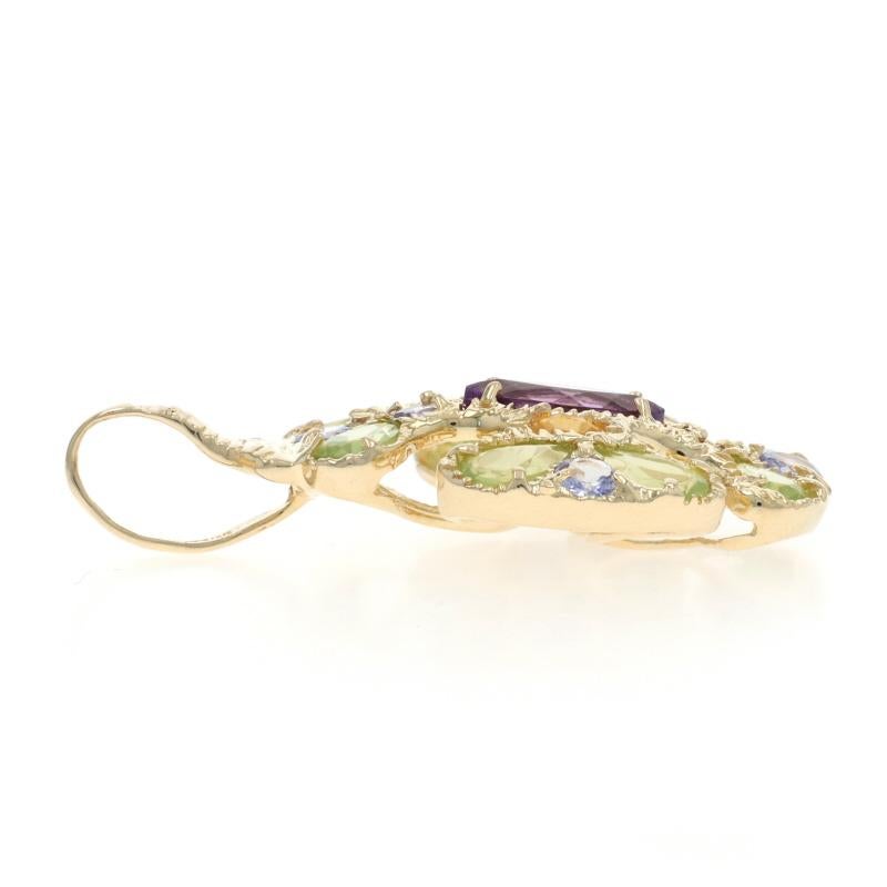 Gelbgold Amethyst Citrin Peridot Kreuz Anhänger - 14k Marquise 3,18ctw Glaube (Marquiseschliff) im Angebot