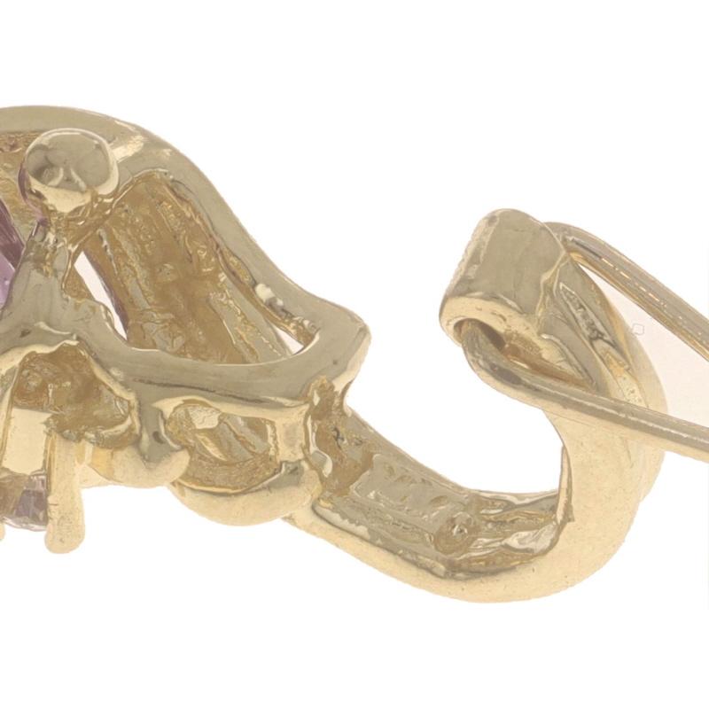 Pendentif en or jaune avec améthyste et diamant - 14k Pear 3.93ctw Excellent état - En vente à Greensboro, NC