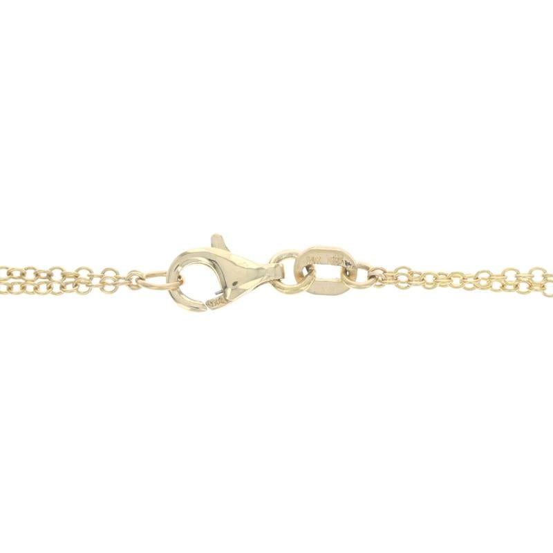 Yellow Gold Amethyst & Diamond Halo Necklace 16 1/4