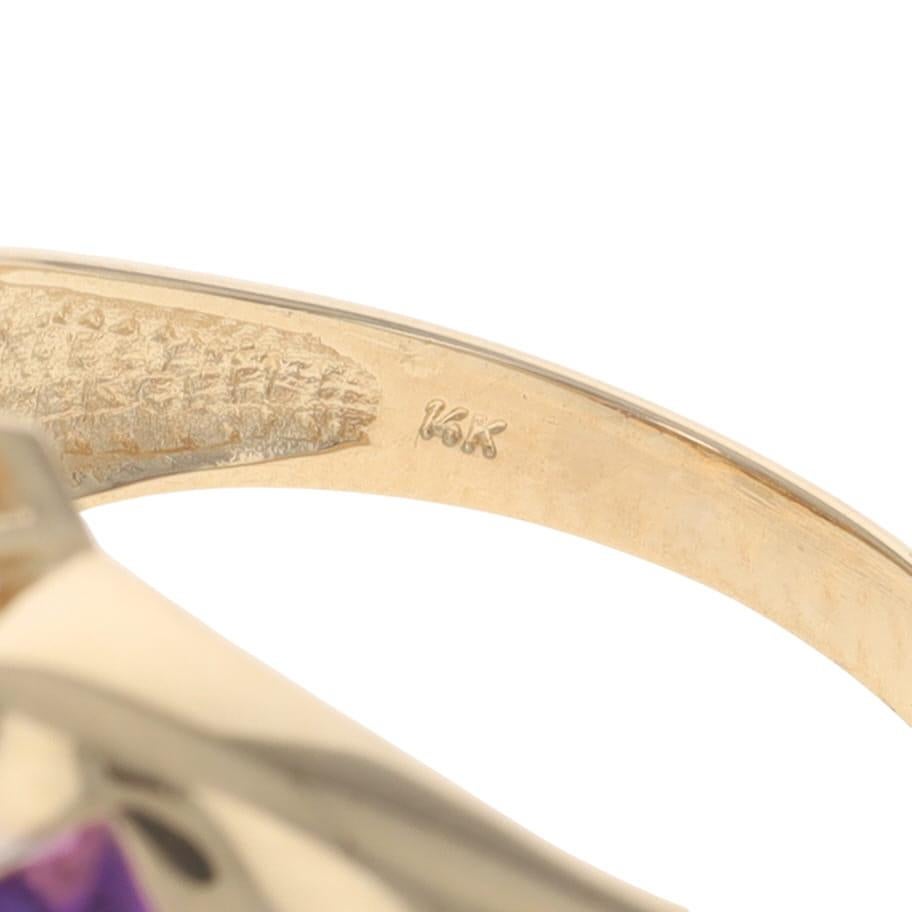 Anello con diamante e ametista in oro giallo - 14k Marquise 1.86ctw in vendita 1