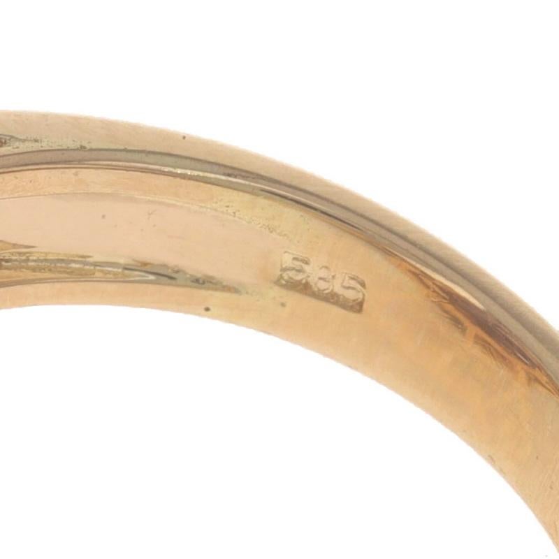 Gelbgold Amethyst & Diamant Ring 14k längliches Sechseck 5,60ctw Band Sz6 3/4 Damen im Angebot