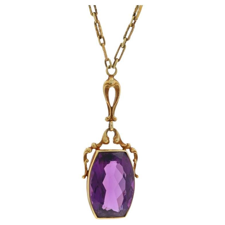 Collier édouardien ancien en or jaune 16 3/4" - Barrel 14k 25,18 carats en vente