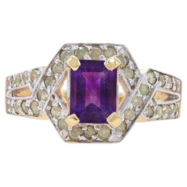 10k Or jaune Oval Saphir et Diamant Ring 0.25 ct 10k Or jaune Oval Saphir et Diamant Ring 0.25 ct