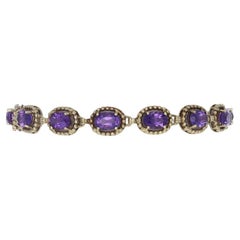 Bracciale con ametista in oro giallo 7 1/4" - 10k Ovale 11.90ctw