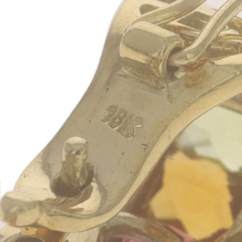 Donna Ciondolo a grappolo in oro giallo Ametista Peridoto Citrino 18k 6,66ctw in vendita