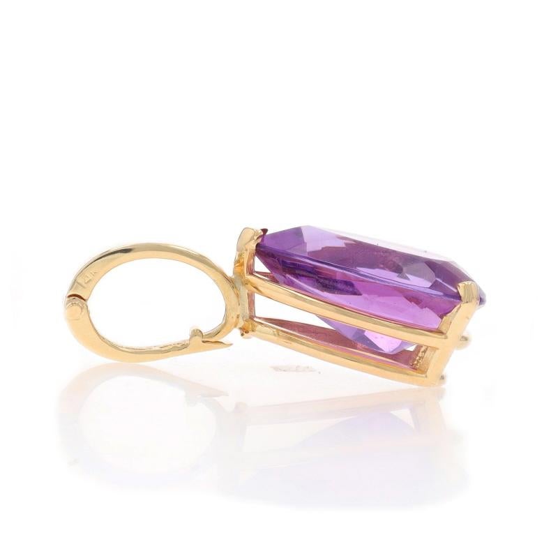 Colgante Realzador Solitario Amatista Oro Amarillo - 14k Pera 4.70ct Corte pera en venta