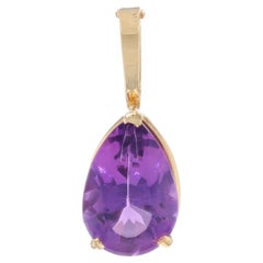 Colgante Realzador Solitario Amatista Oro Amarillo - 14k Pera 4.70ct