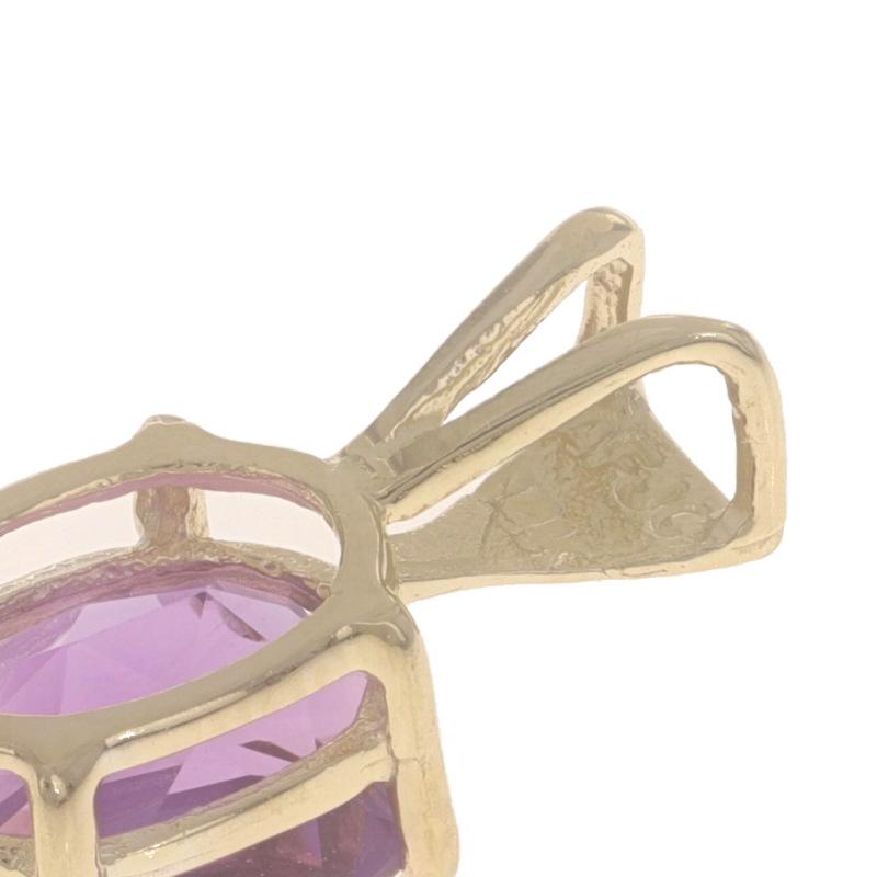 Pendentif Solitaire Améthyste en Or Jaune - 14k Ovale 1.90ct Pour femmes en vente