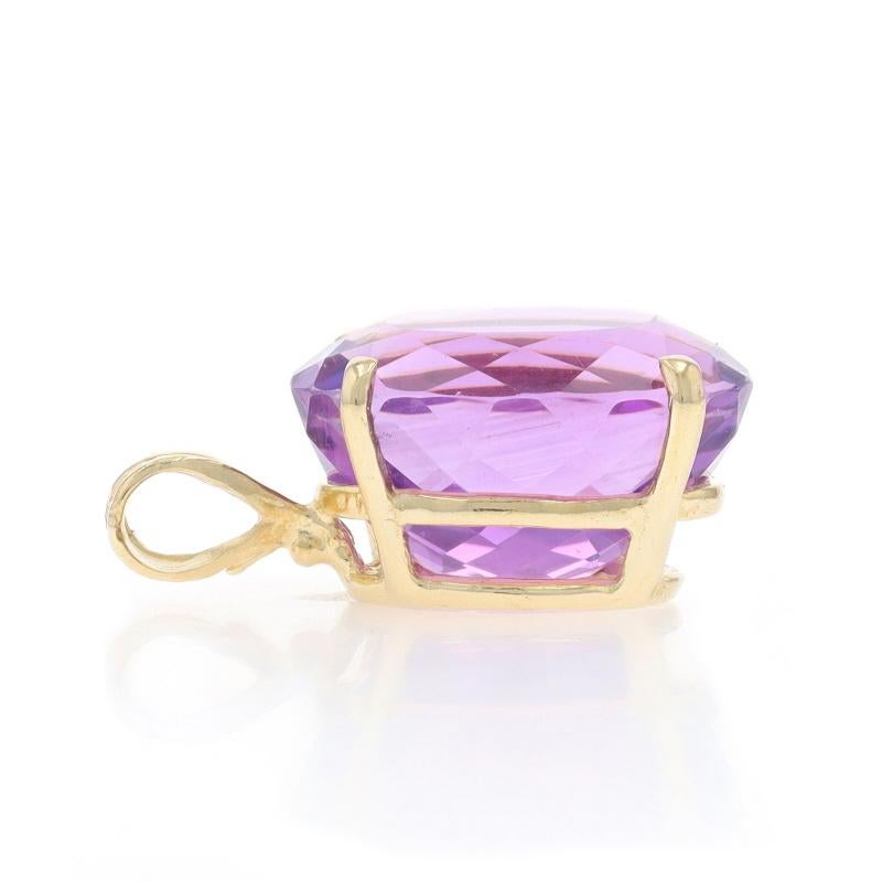 Taille ovale Pendentif Solitaire Améthyste en Or Jaune - 14k Ovale 9.10ct en vente