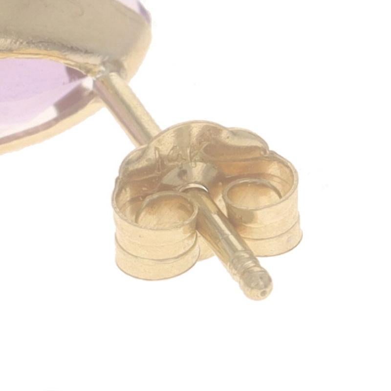Donna Orecchini pendenti in oro giallo con ametista - 14k Marquise 1.80ctw Pierced in vendita