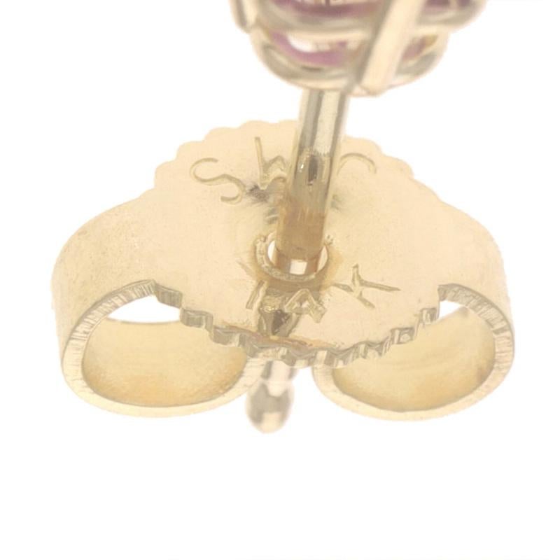 Orecchini con ametista in oro giallo - 14k Square .52ctw Pierced In condizioni ottime in vendita a Greensboro, NC