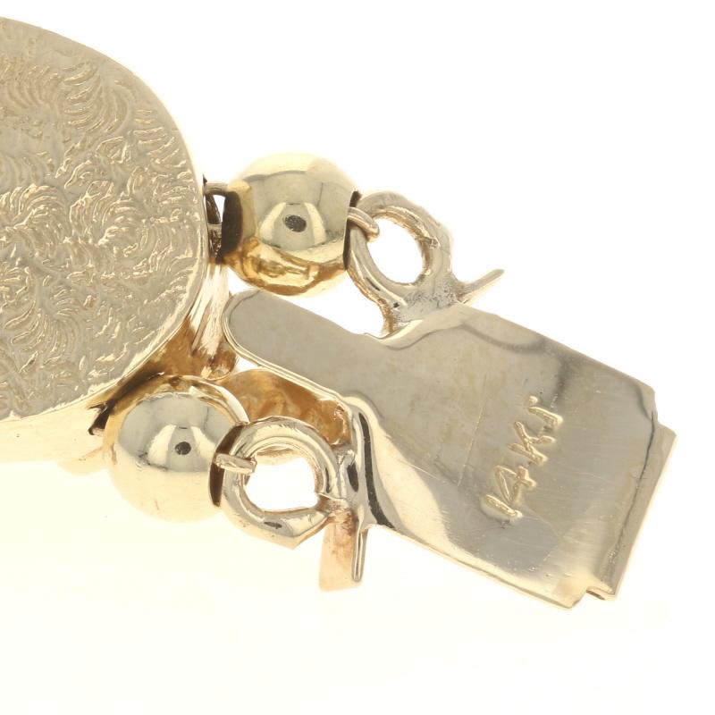 Yellow Gold Amethyst Topaz Garnet Vintage Slide Charm Bracelet, 14k 4.51ctw For Sale 2