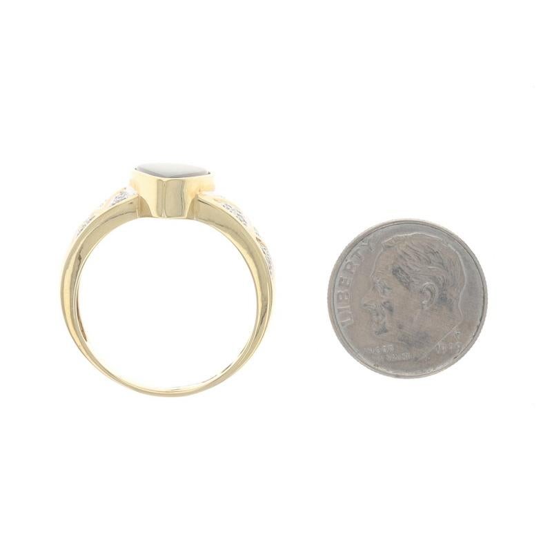 Anello con diamanti in ammolite in oro giallo - 18k Pear .20ctw Triplet in vendita 1