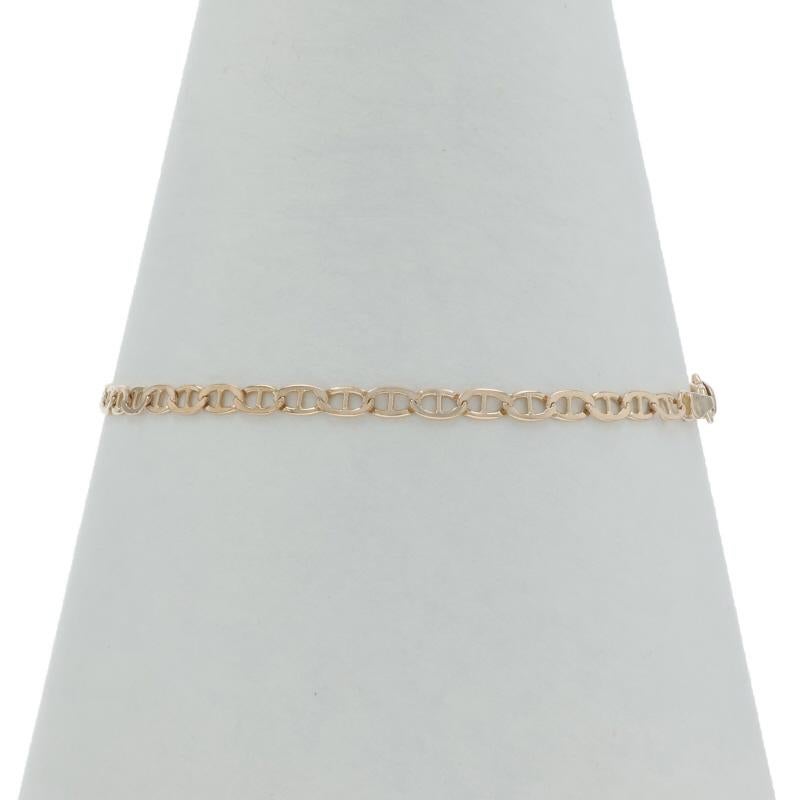 Bracelet de chaîne d'ancre en or jaune - 14k Marin Pour femmes en vente