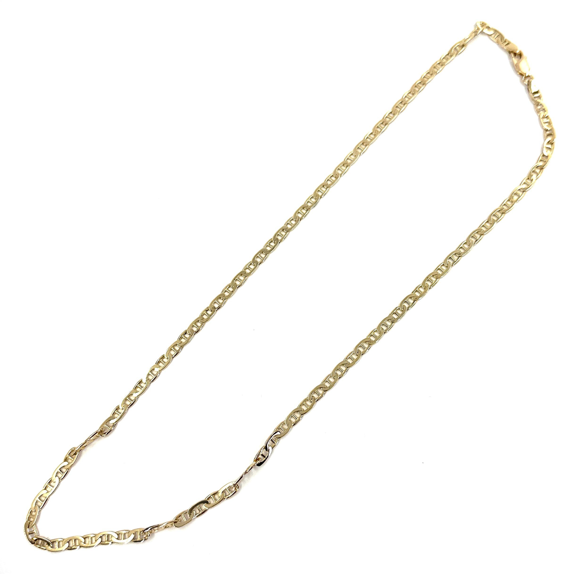 Women's or Men's Yellow Gold Anchor Chain Necklace For Sale