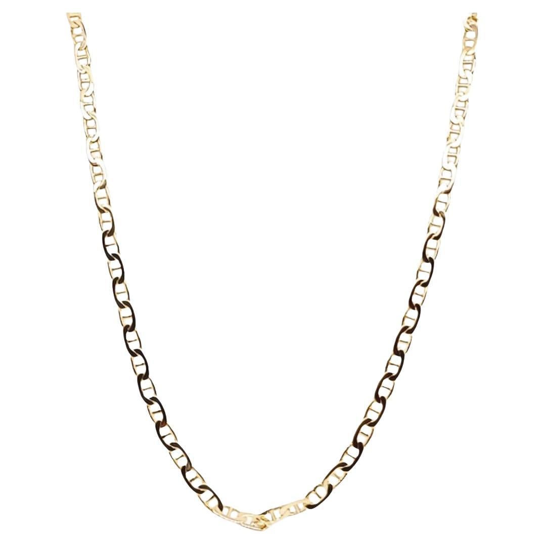Yellow Gold Anchor Chain Necklace For Sale