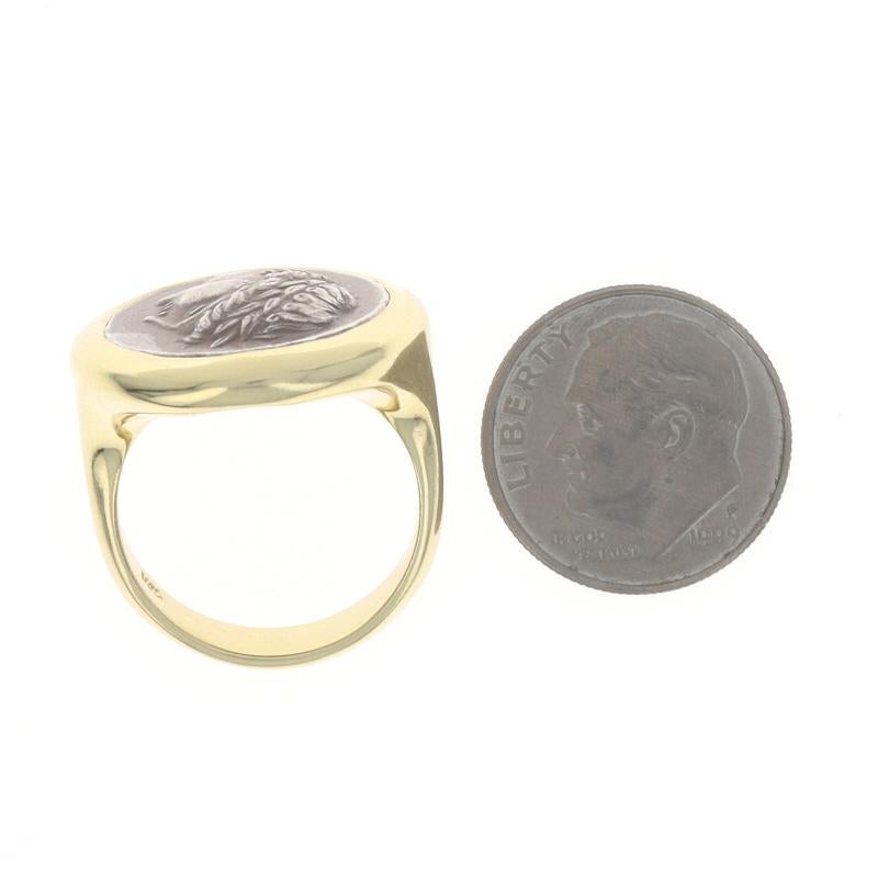 Bague en or jaune en forme de pièce de monnaie de la Grèce antique 18k Apollo Personnalisé en vente 2