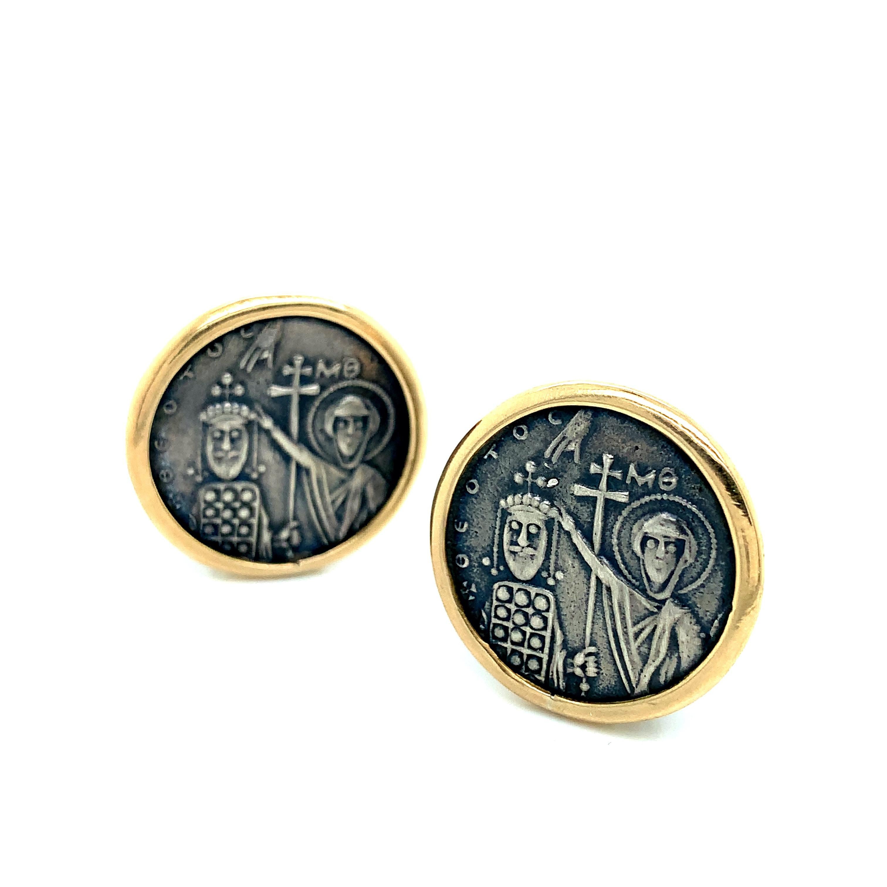 Gelbgold antike römische Münze Ohr Clips (Klassisch-römisch) im Angebot