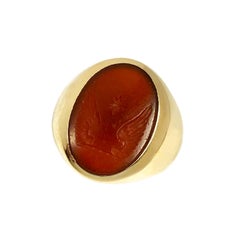 Yellow Gold and Carnelian Antique Signet Ring