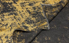 Yellow Gold and Charcoal Gray Modern Abstract Fade Pattern Soft Rug