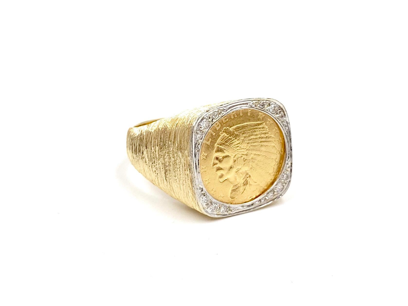 mens gold coin ring