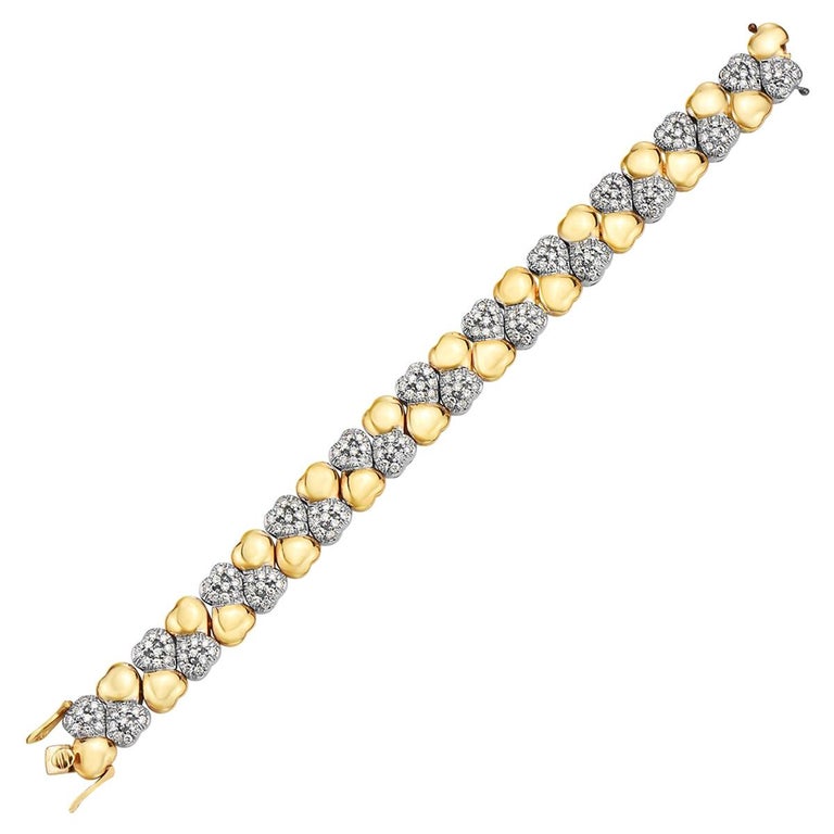 Yellow Gold and Diamond Bracelet For Sale at 1stDibs