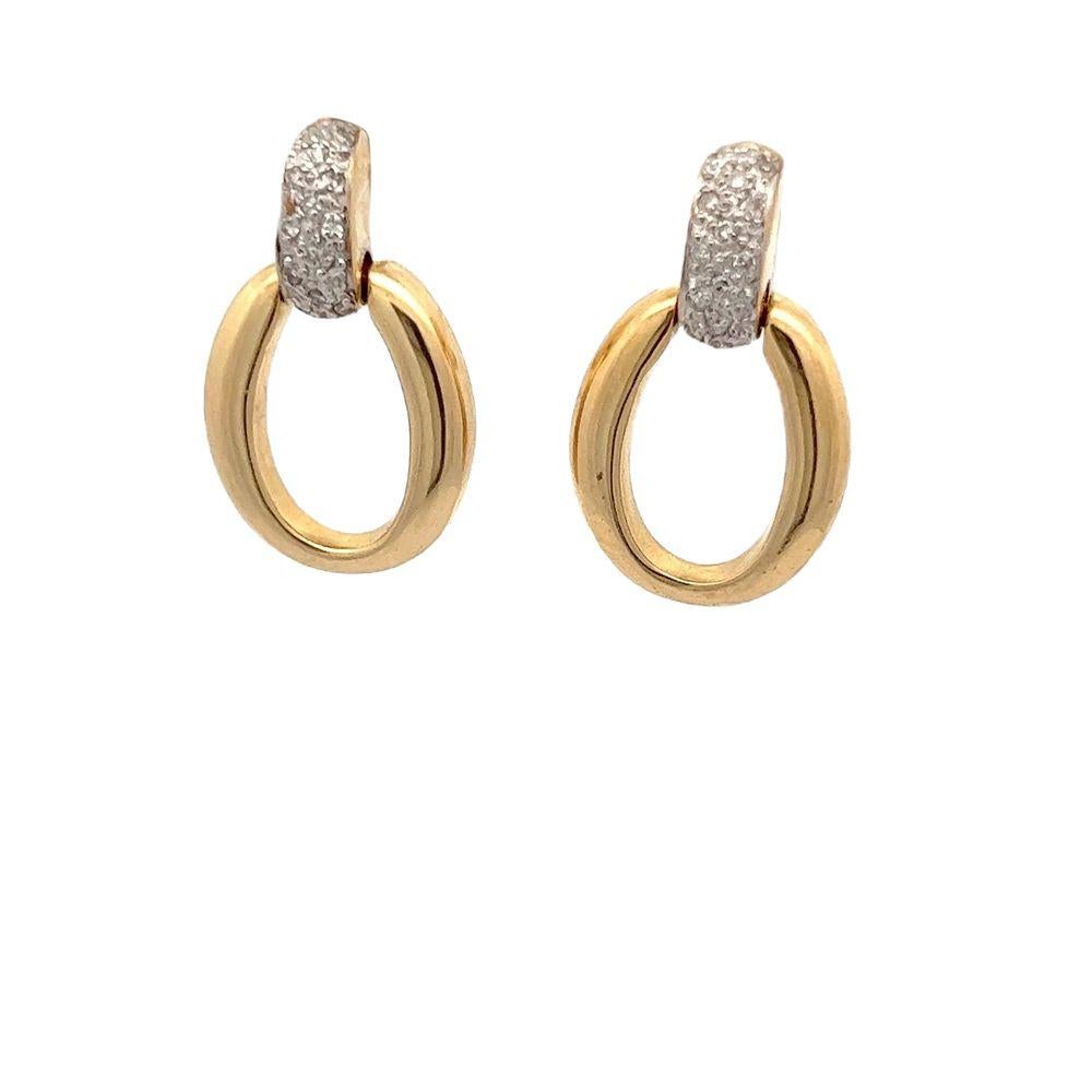 Retro Yellow Gold and Diamond Clip-On Lever Back Earrings