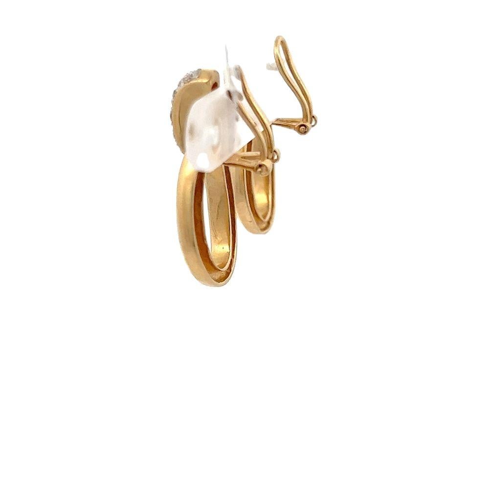 Round Cut Yellow Gold and Diamond Clip-On Lever Back Earrings