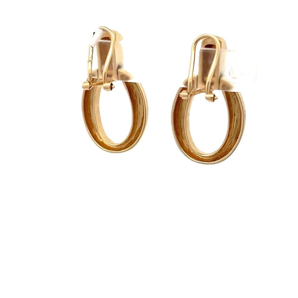 Yellow Gold and Diamond Clip-On Lever Back Earrings In Excellent Condition In Beverly Hills, CA