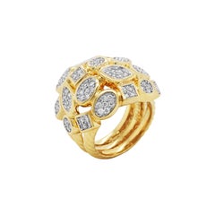 Yellow Gold and Diamond Cluster Ring