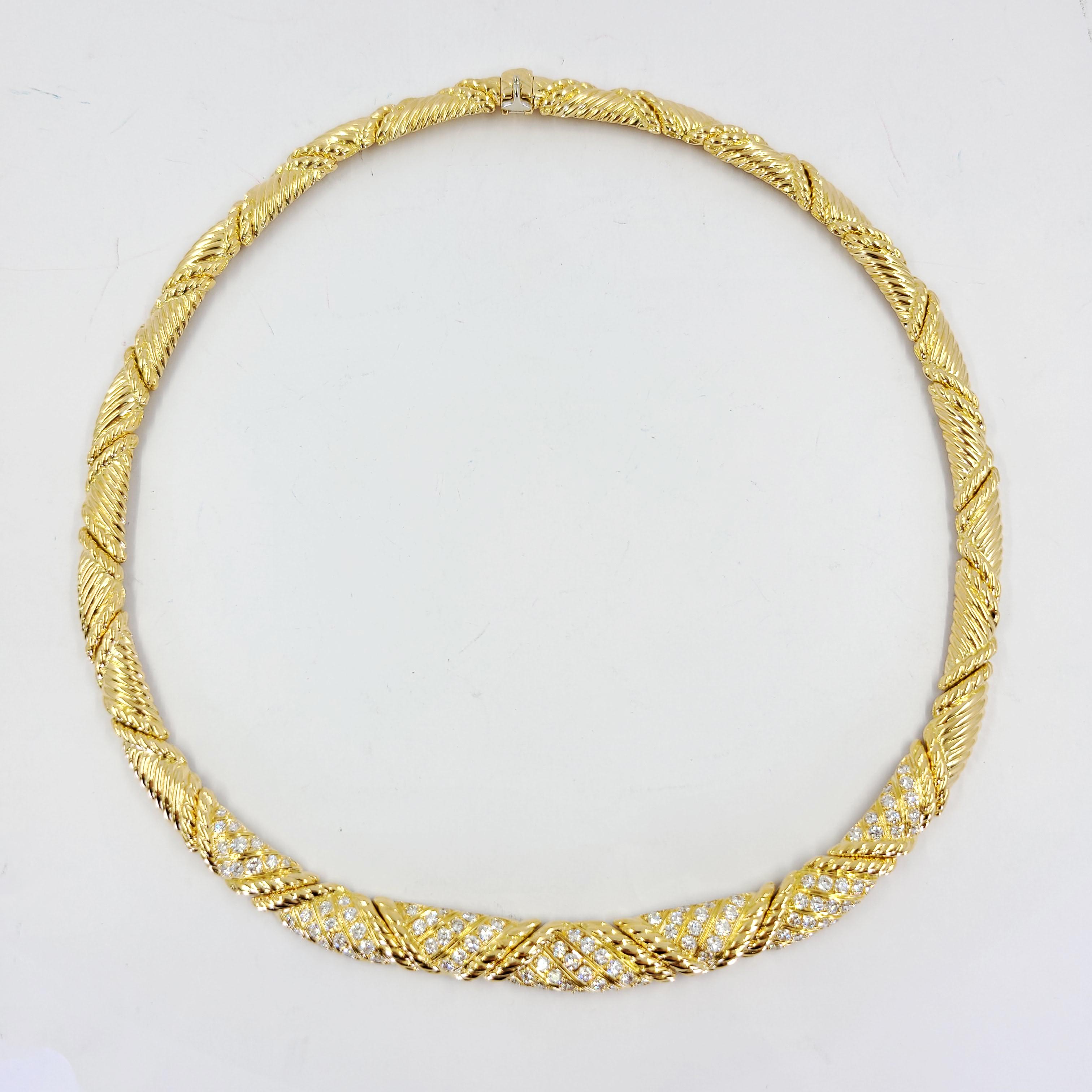 agrafe herringbone twisted necklace