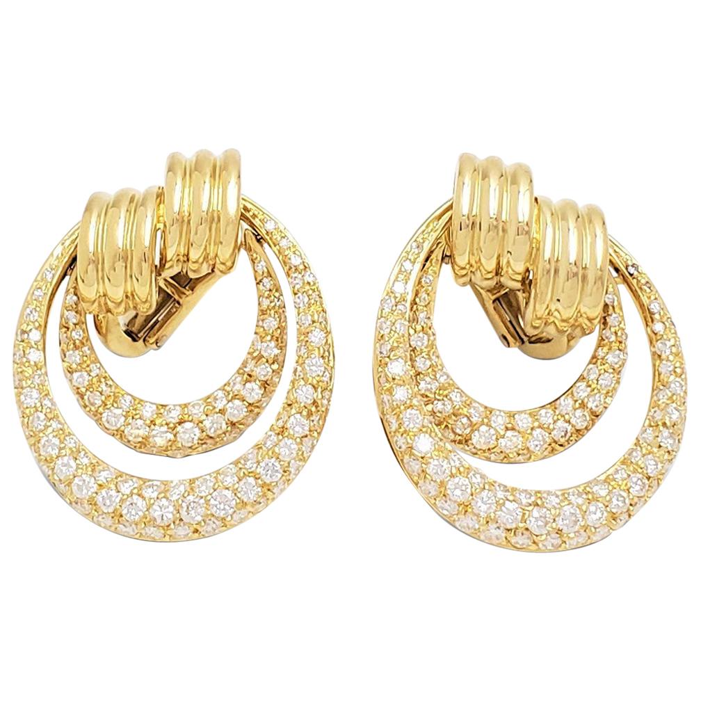 Door Knocker Design Diamond Earrings For Sale at 1stDibs
