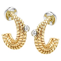 Yellow Gold and Diamond Earrings – TORCHON Collection *