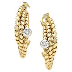 Yellow Gold and Diamond Earrings – TORCHON Collection *