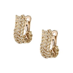 Yellow Gold and Diamond Estate Earrings
