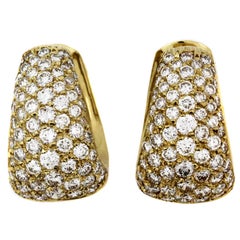 Yellow Gold and Diamond Hoop Earrings