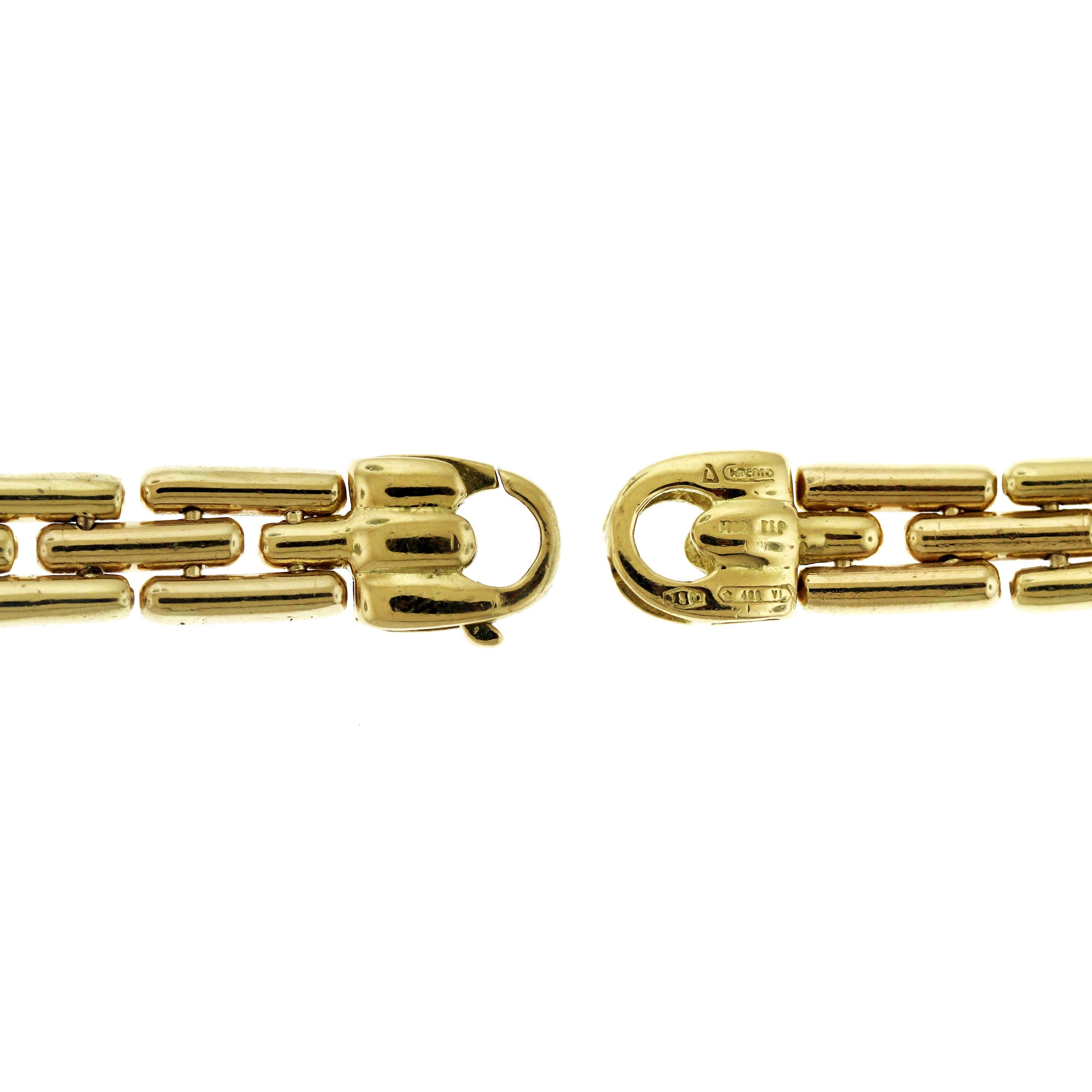 Yellow Gold and Diamond Link Bracelet In Excellent Condition In Boca Raton, FL