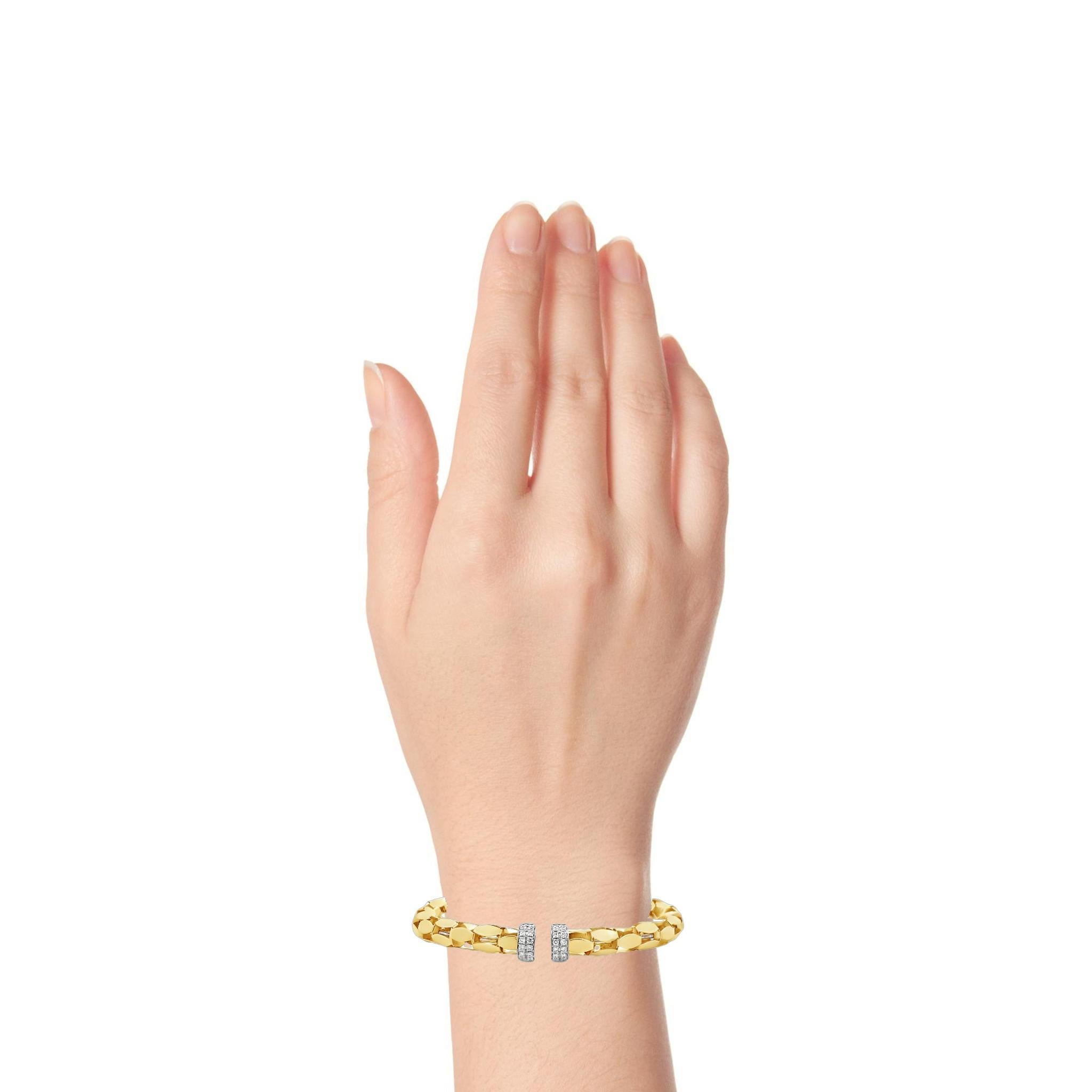 Maurice Fine Jewelry - Gliederarmband aus Gelbgold und Diamanten (Rundschliff) im Angebot