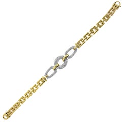 Yellow Gold and Diamond Link Bracelet