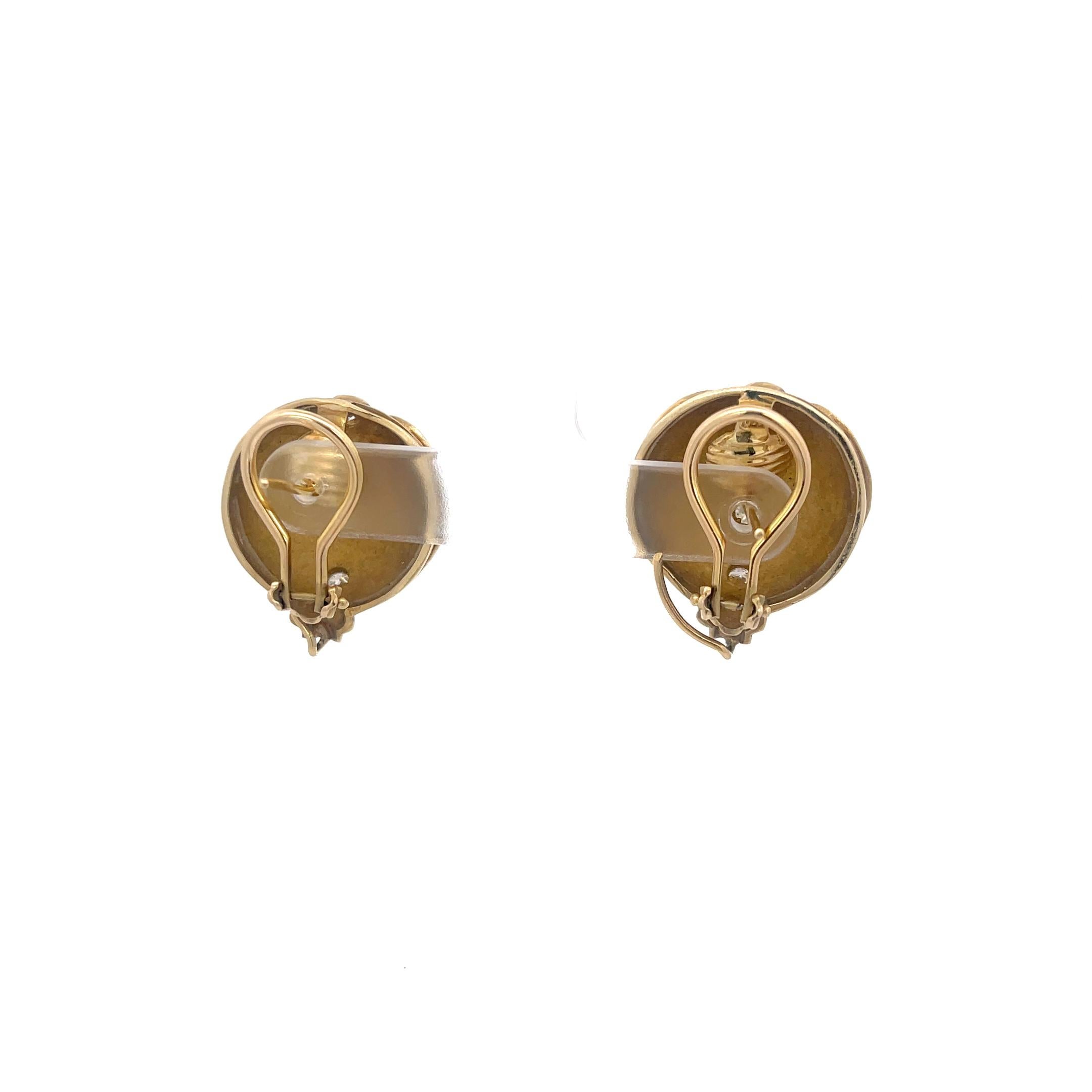 Boucles d'oreilles Mahlia en or jaune et diamants en vente 1