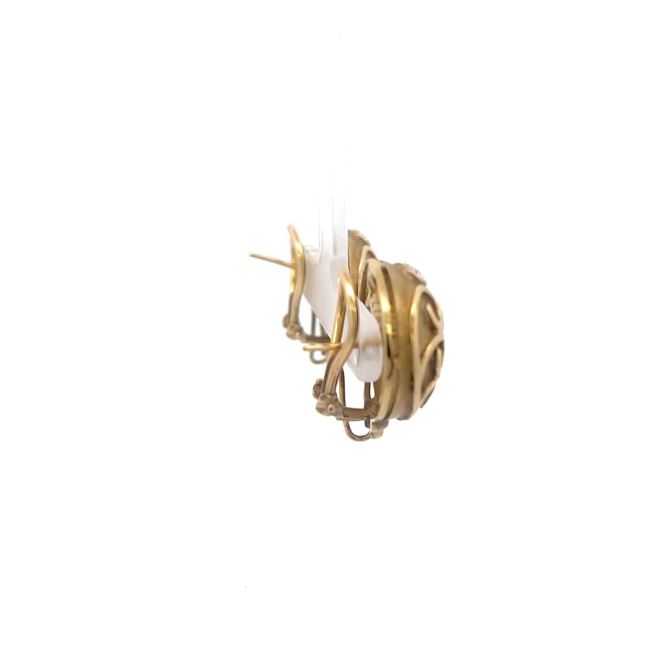 Boucles d'oreilles Mahlia en or jaune et diamants en vente 2
