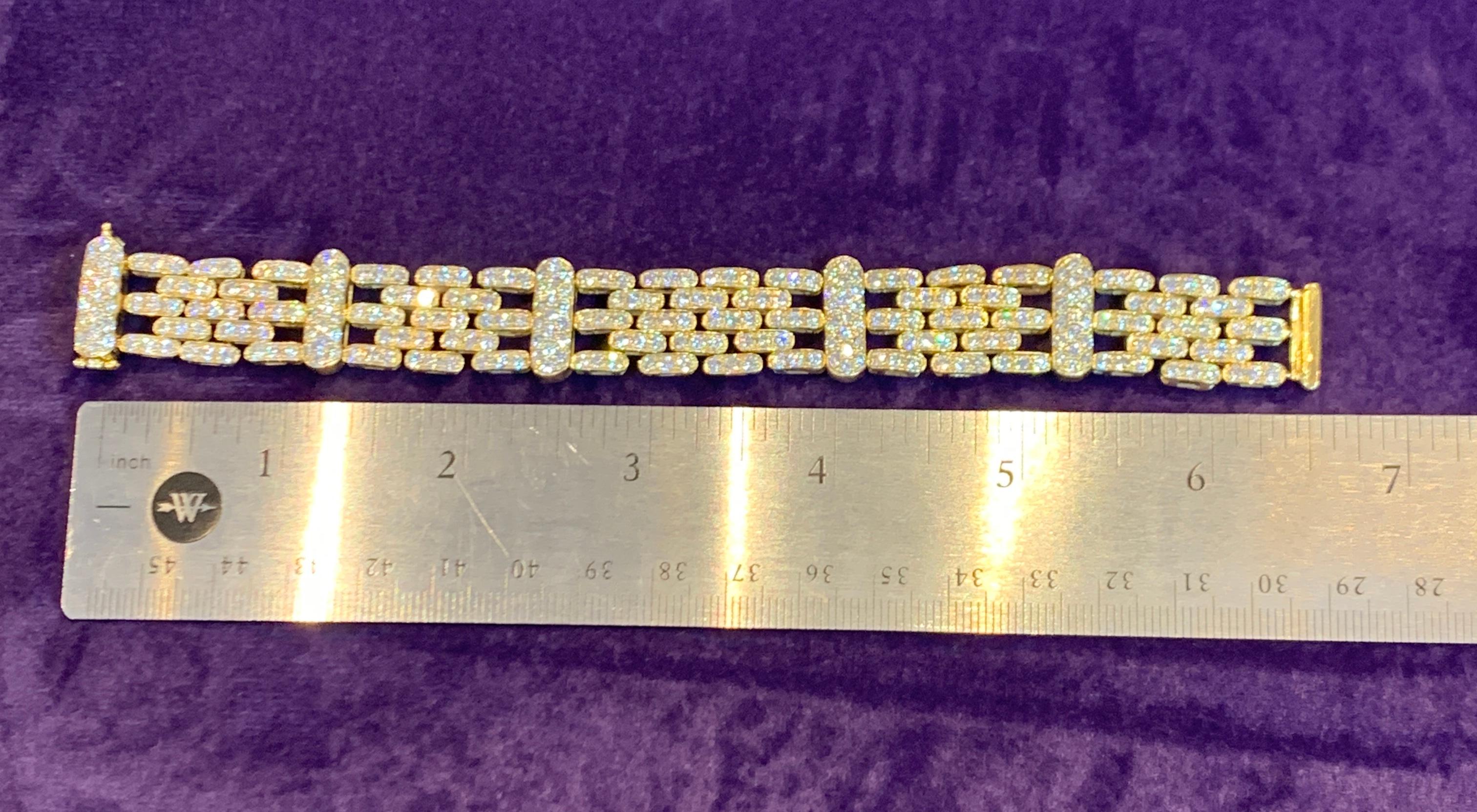 Bracelet pour homme en or jaune et diamants Excellent état - En vente à New York, NY