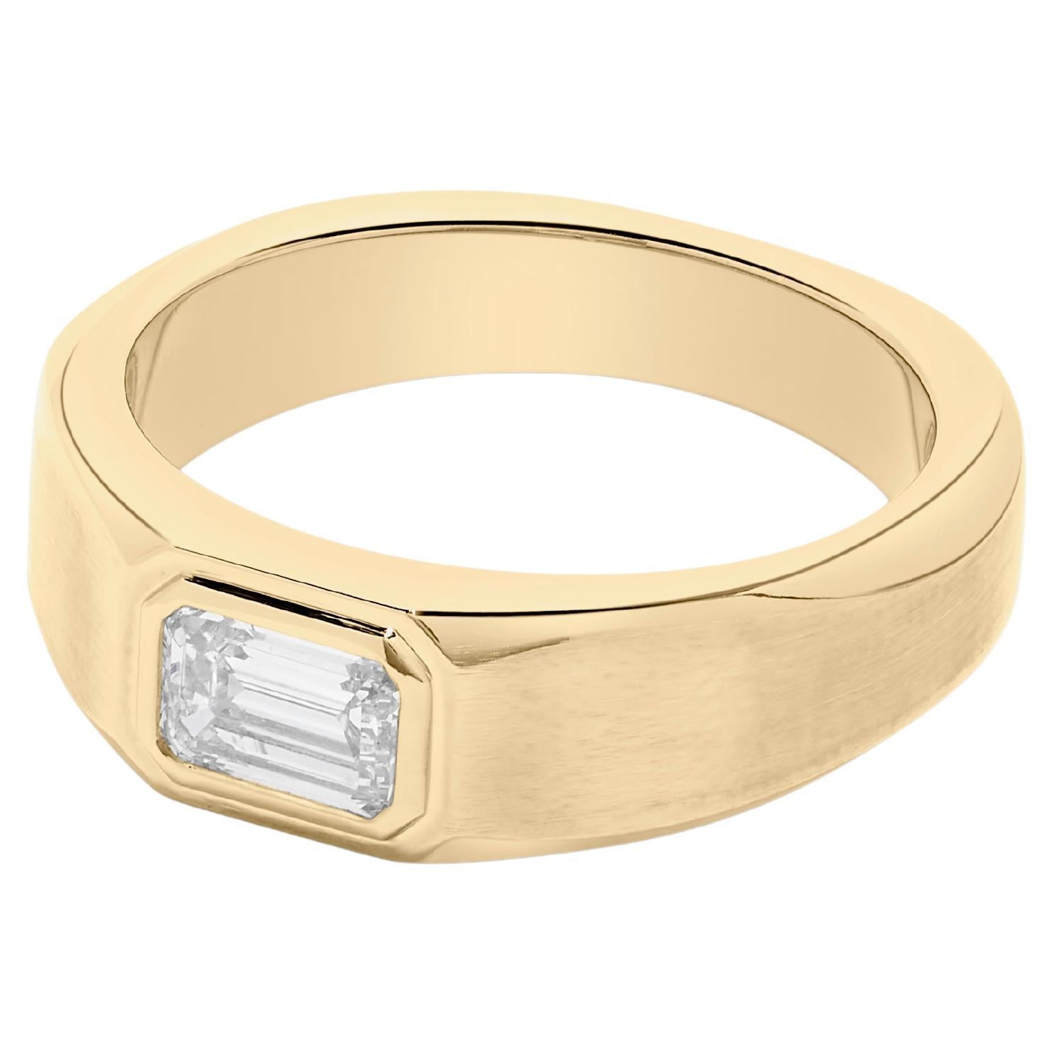 Yellow Gold and Diamond Men's' Dome Ring